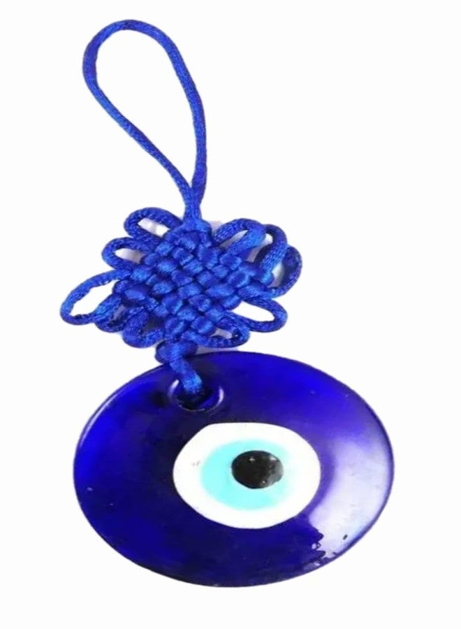 DT DECTONE Decorative Crystal Blue Evil Eye Wall Hanging for Car & Door//Office Hanging for Good Luck and Prosperity (Small Round) - Image 2